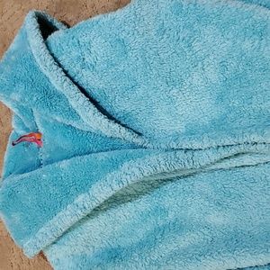 New Women's Jenni Faux Fur Trim Blue Robe